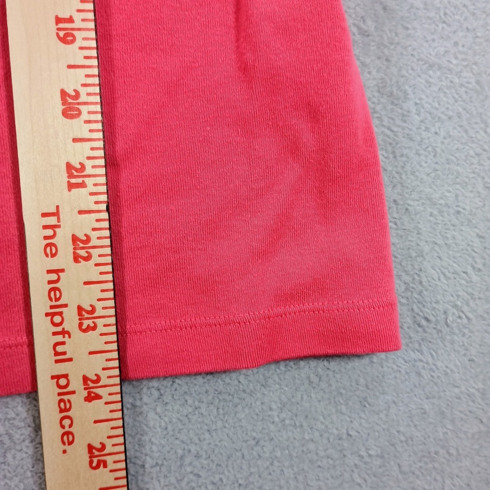 Tommy Hilfiger Womens V-Neck T-Shirt Pink XL Embroidered Logo Tee - Picture 4 of 7